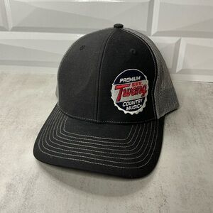 Www.Twang Country Music Montana Black and Gray Trucker Hat
